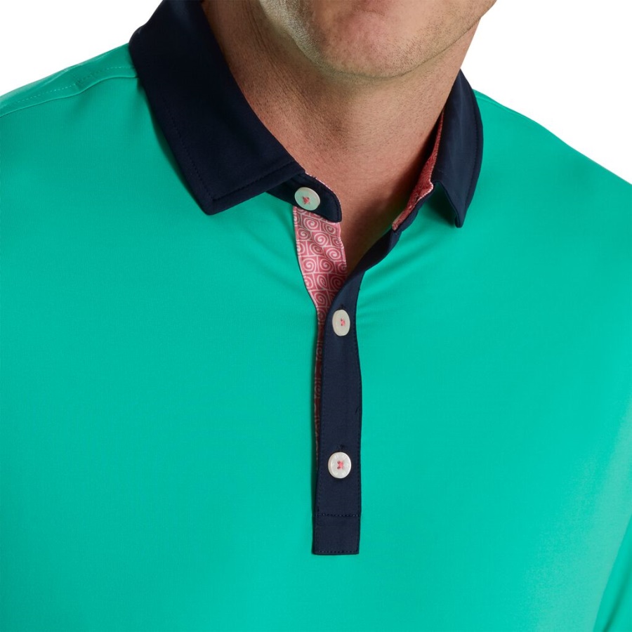 Solid Spiralprint Trim Lisle Self Krave Grøn Footjoy Danmark