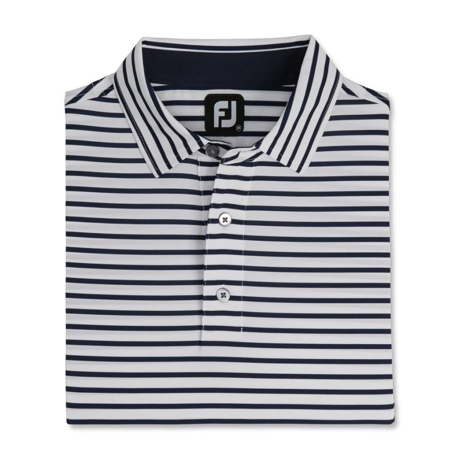Lisle 2 Farve Stribe Self Krave Footjoy Danmark Hvid
