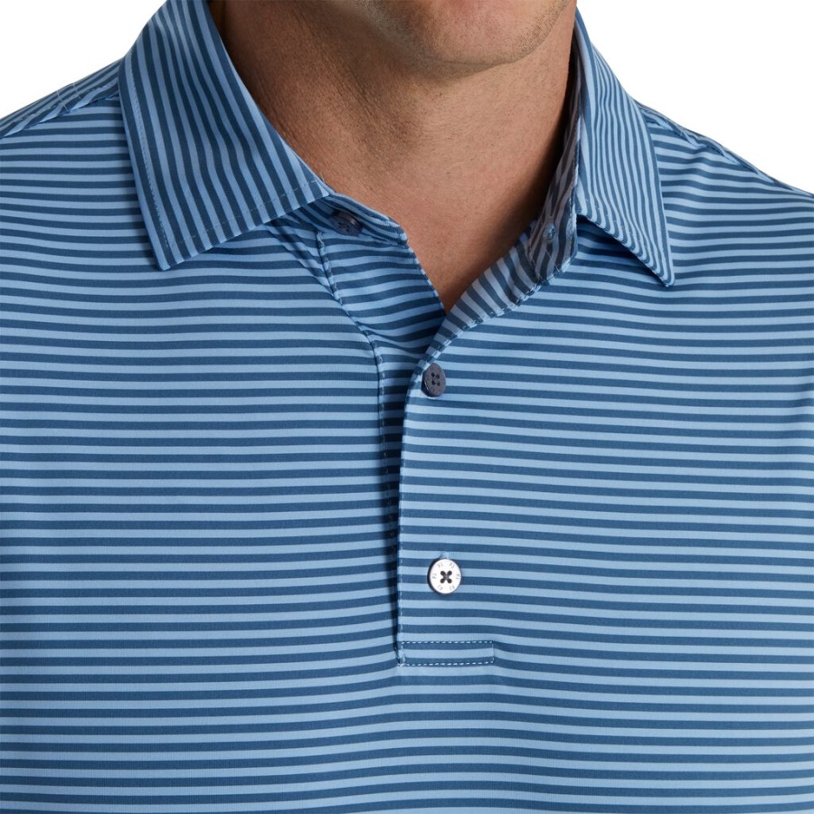 Lisle Feeder Stripe Self Krave Blå Footjoy Danmark