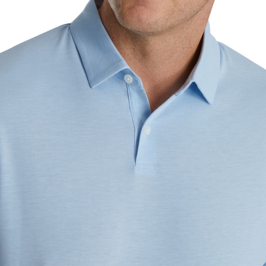 Blå Footjoy Danmark Atletisk Pasform Solid Jersey Selvkrave