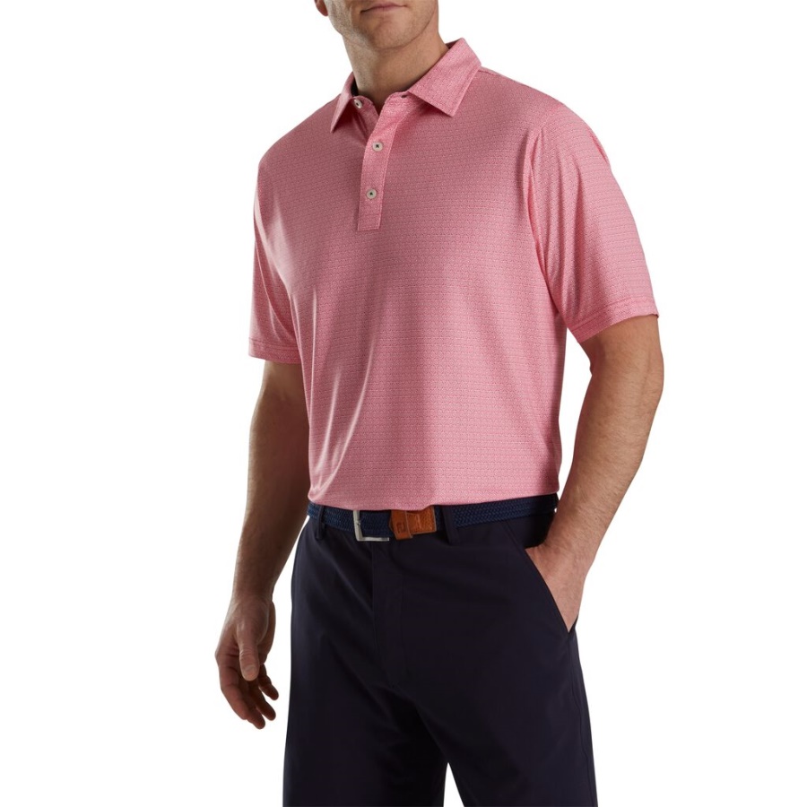 Hvid Spiral Linje Print Lisle Self Krave Footjoy Danmark