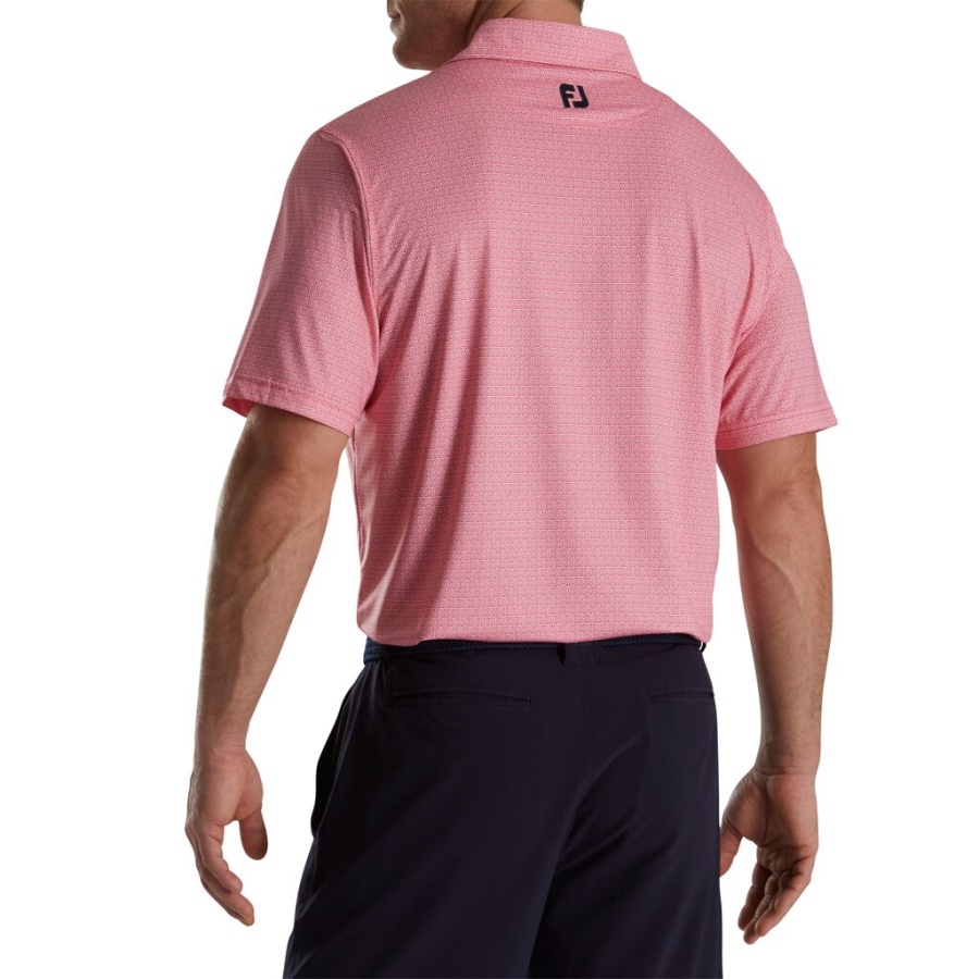 Hvid Spiral Linje Print Lisle Self Krave Footjoy Danmark