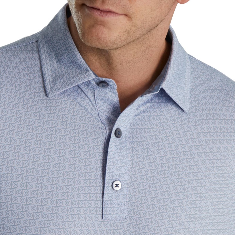 Lilla Footjoy Danmark Spiral Line Print Lisle Self Krave