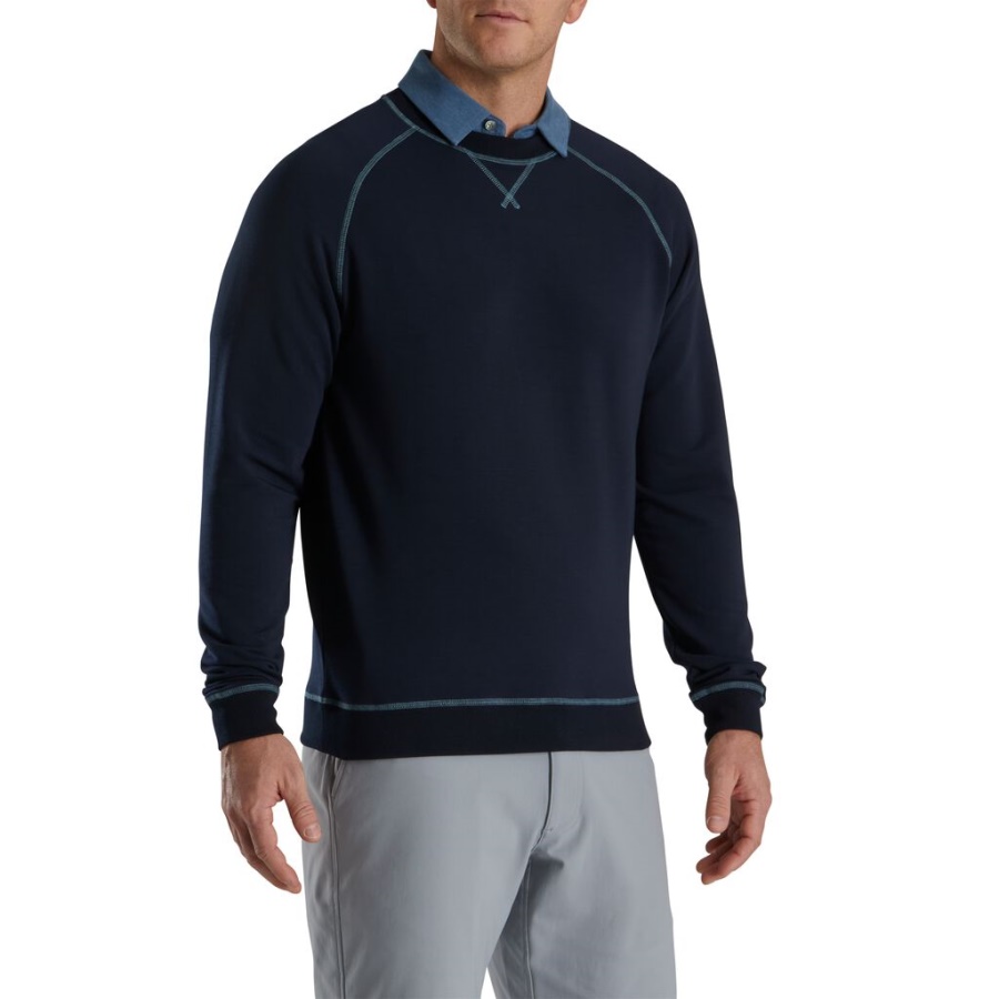 Marineblå French Terry Crewneck Footjoy Danmark