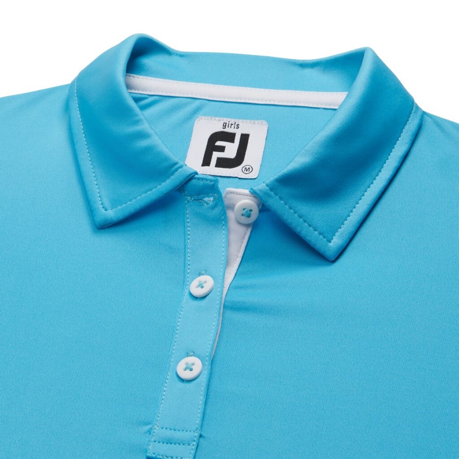 Kortærmet Skjorte Junior Pige Footjoy Danmark Aqua