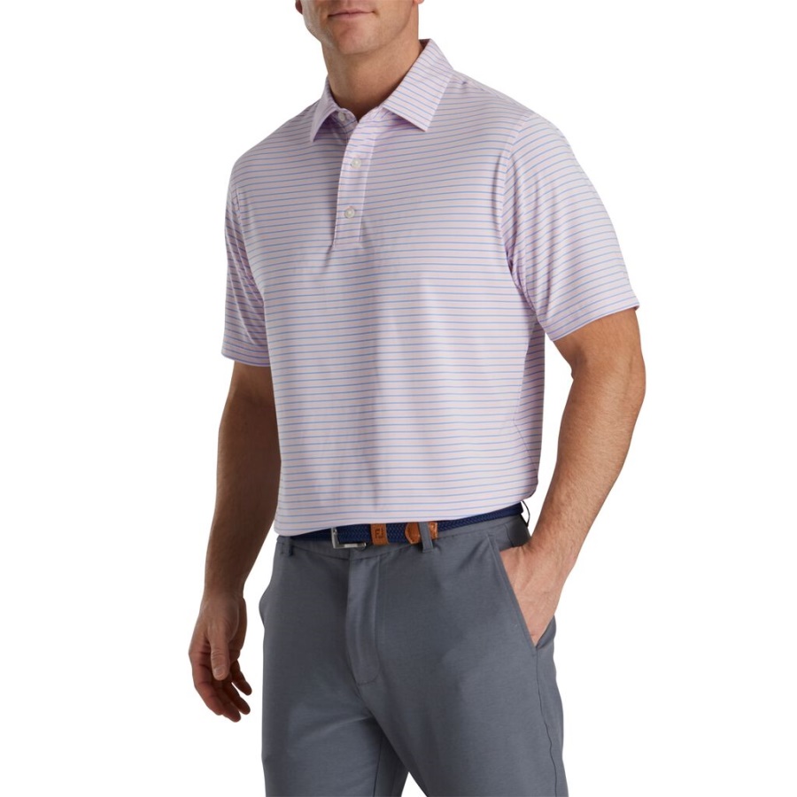 Footjoy Danmark Pink Stretch Lisle Nålestribe