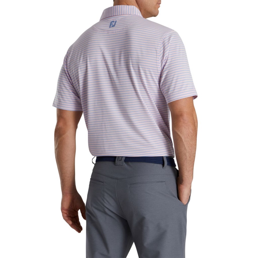 Footjoy Danmark Pink Stretch Lisle Nålestribe