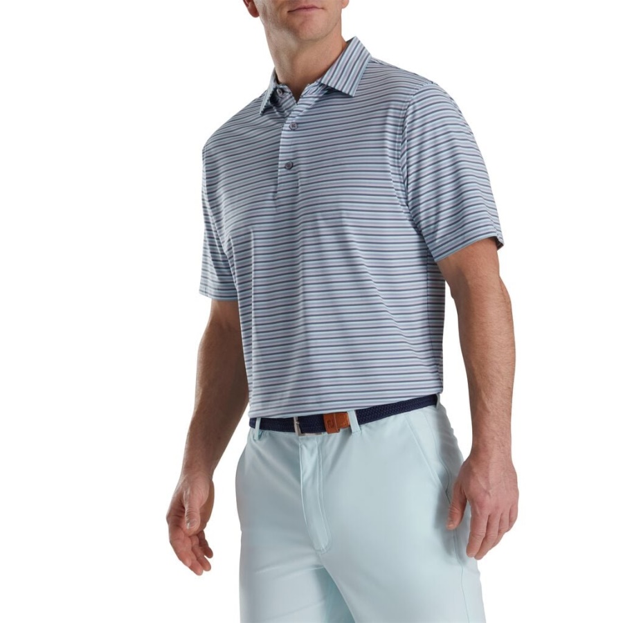 Footjoy Danmark Multistribet Lisle Self Krave Azurblå