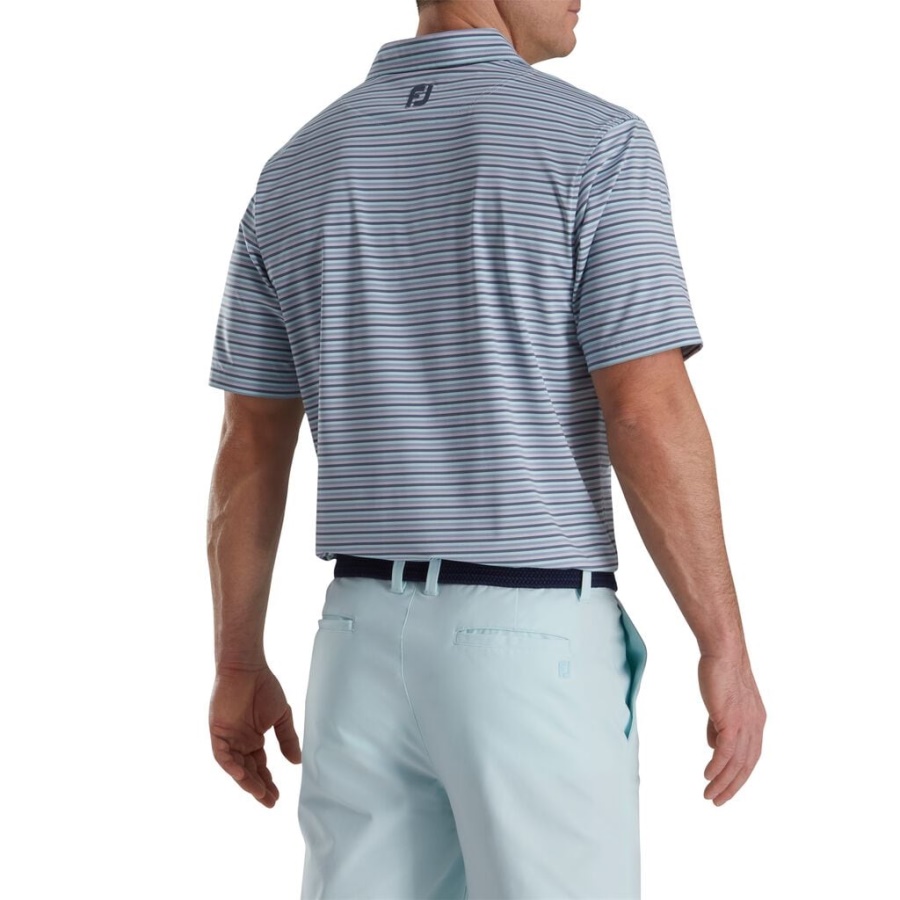 Footjoy Danmark Multistribet Lisle Self Krave Azurblå