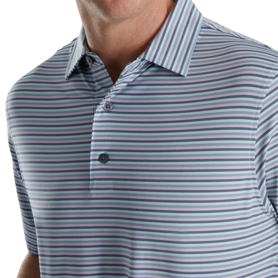 Footjoy Danmark Multistribet Lisle Self Krave Azurblå