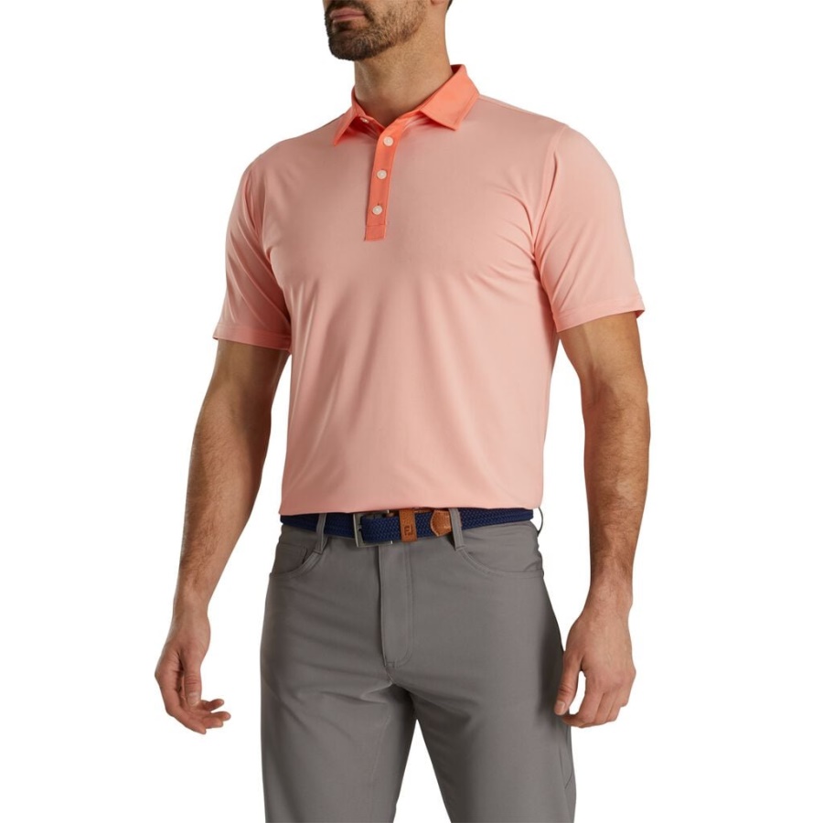 Footjoy Danmark Athletic Fit Lisle End On End Self Collar Coral