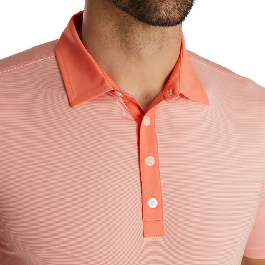 Footjoy Danmark Athletic Fit Lisle End On End Self Collar Coral