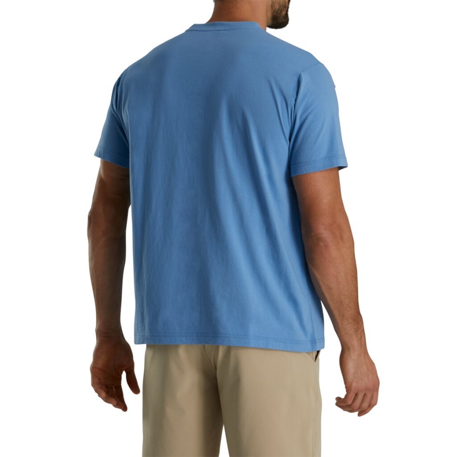 2022 U.s. åben Cirkel Grafisk T-shirt Forrige Sæson Stil Blå Footjoy Danmark