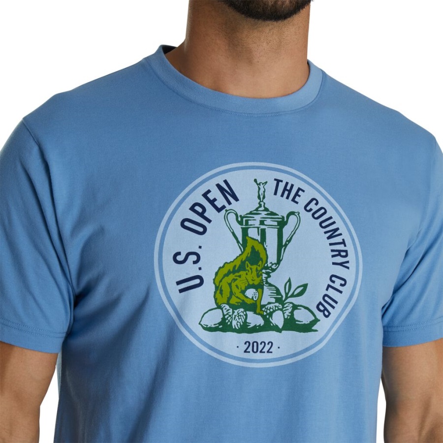 2022 U.s. åben Cirkel Grafisk T-shirt Forrige Sæson Stil Blå Footjoy Danmark