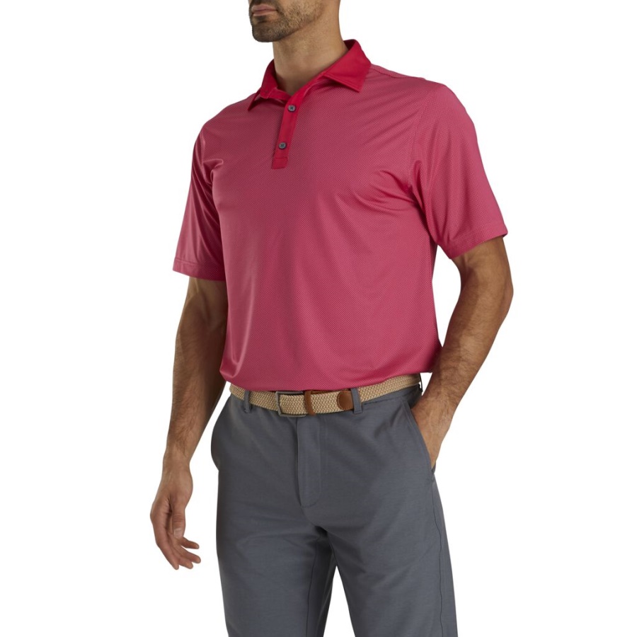 Footjoy Danmark Pink Stretch Lisle Mini Ternet Print