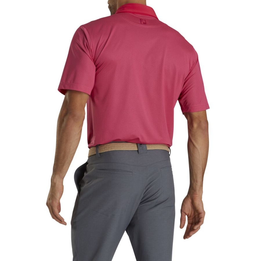 Footjoy Danmark Pink Stretch Lisle Mini Ternet Print