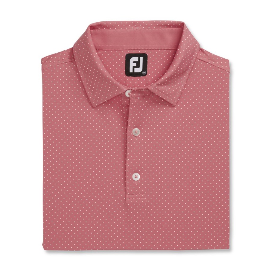 Rød Footjoy Danmark Stretch Lisle Prik Print Selv Krave