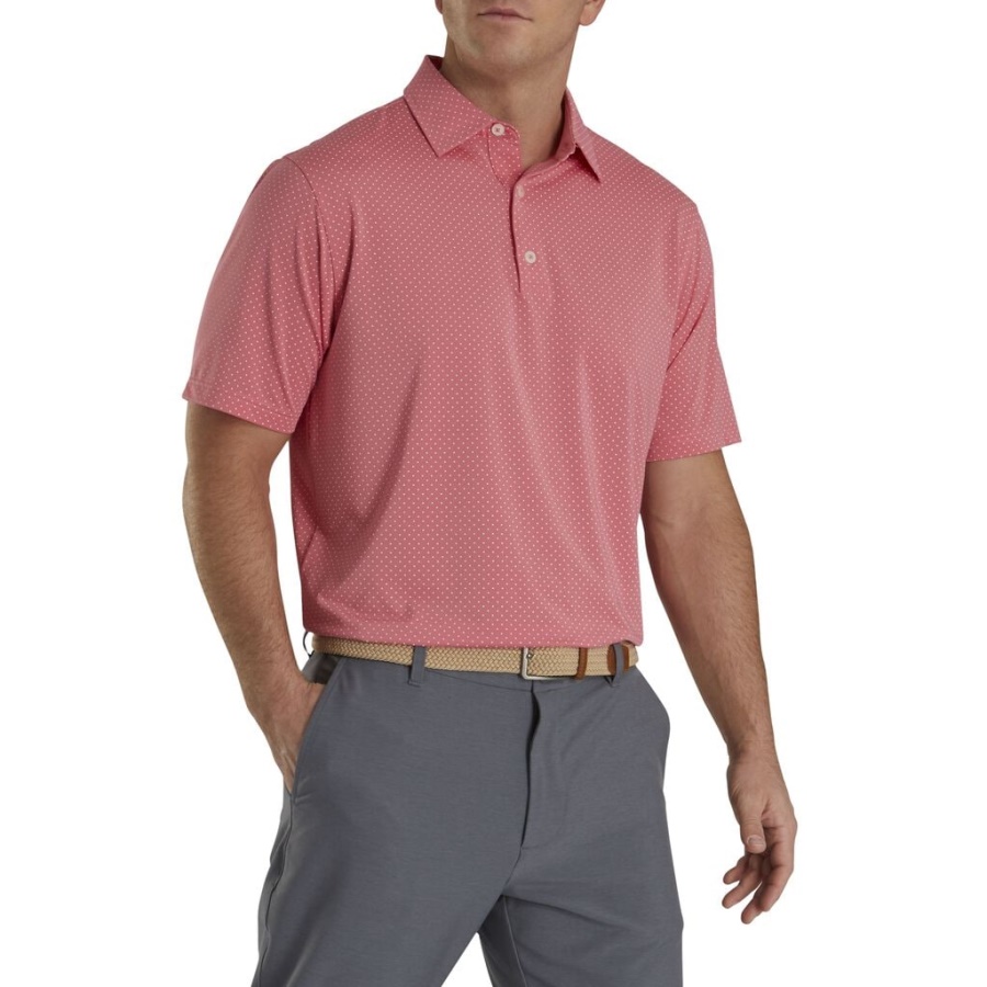 Rød Footjoy Danmark Stretch Lisle Prik Print Selv Krave