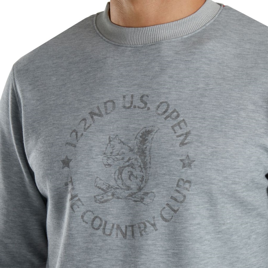 2022 U.s. åben Crew Neck Mellemlag Forrige Sæson Style Footjoy Danmark Grey