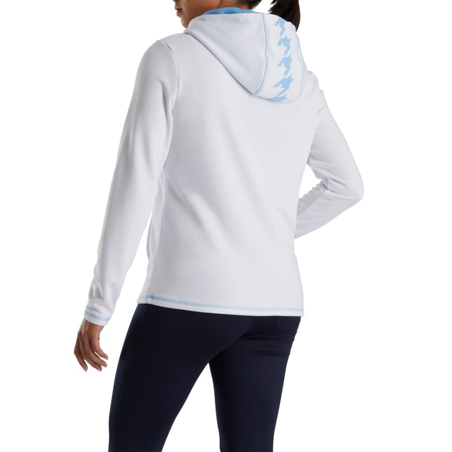 Halv Lynlås Hættetrøje Kvinder Footjoy Danmark Hvid