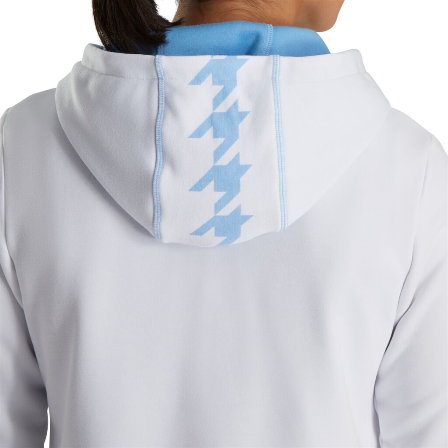 Halv Lynlås Hættetrøje Kvinder Footjoy Danmark Hvid