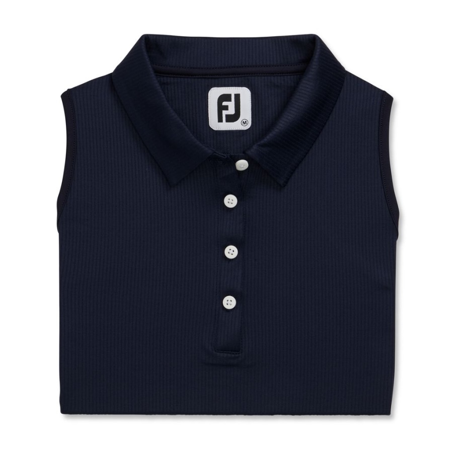 Footjoy Danmark Marineblå ærmeløse Ribbede Kvinder