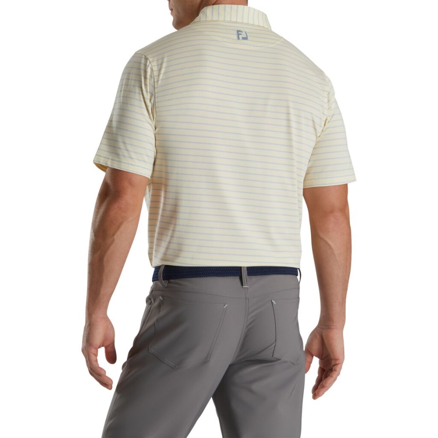 Footjoy Danmark Triple Nålestribe Lisle Self Collar Limonade