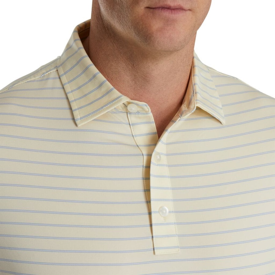 Footjoy Danmark Triple Nålestribe Lisle Self Collar Limonade