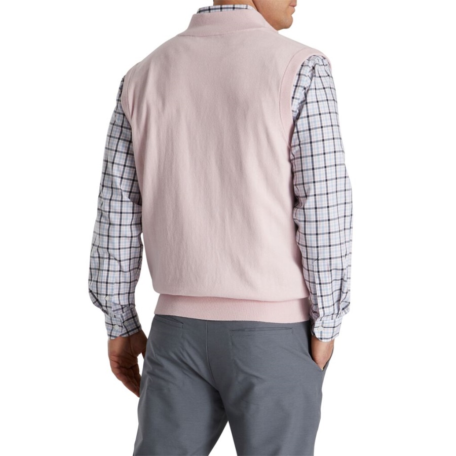 Quarter Zip Sweater Vest Forrige Sæson Stil Pink Footjoy Danmark