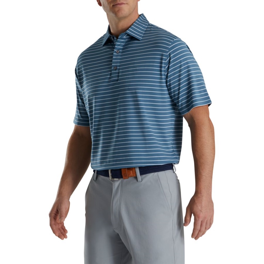 Footjoy Danmark Ink Triple Pinstripe Lisle Self Collar