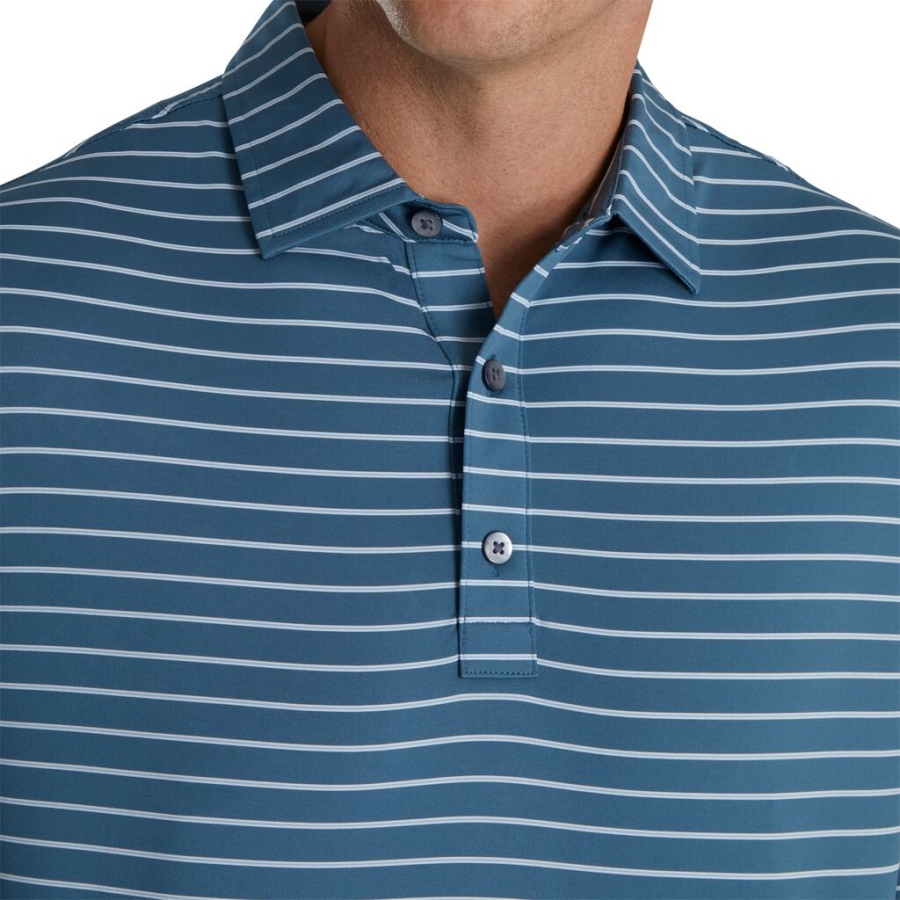 Footjoy Danmark Ink Triple Pinstripe Lisle Self Collar