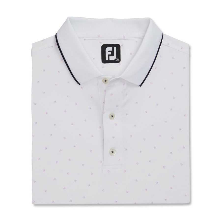 Push Play Print Lisle Strik Krave Hvid Footjoy Danmark