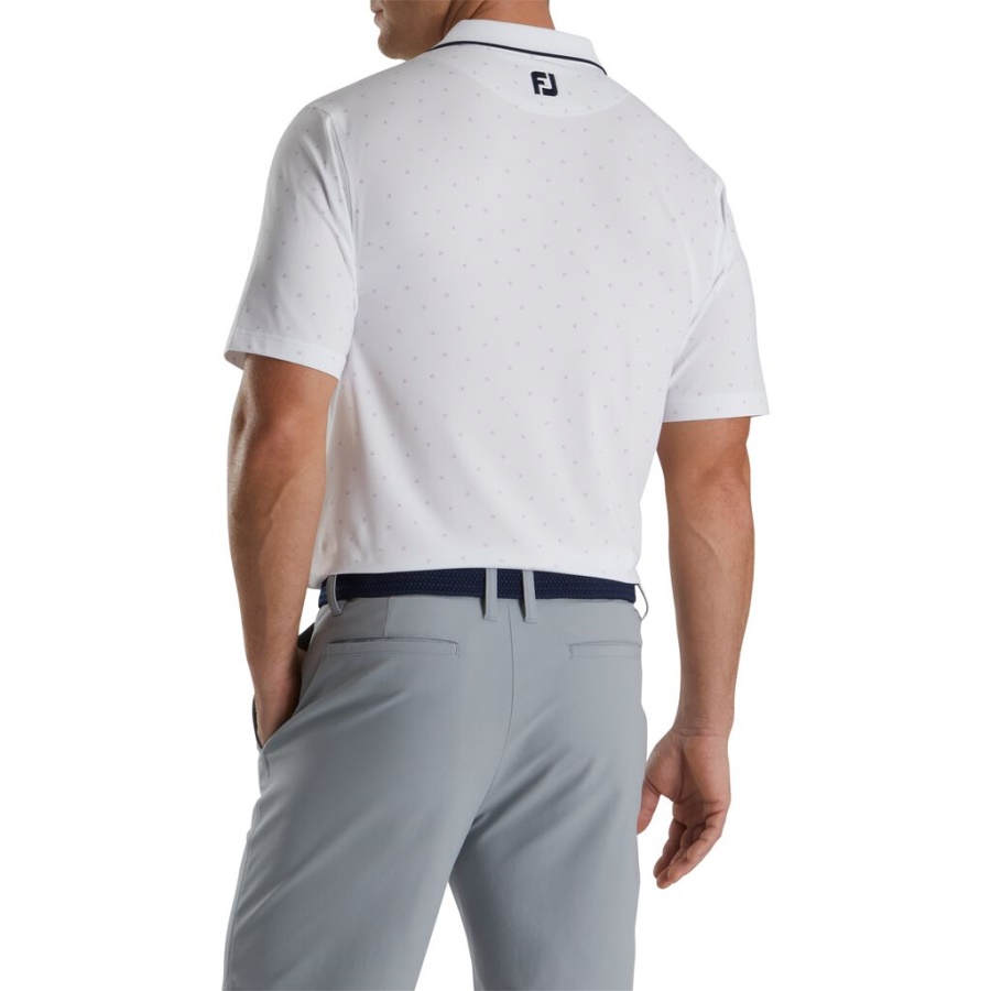 Push Play Print Lisle Strik Krave Hvid Footjoy Danmark