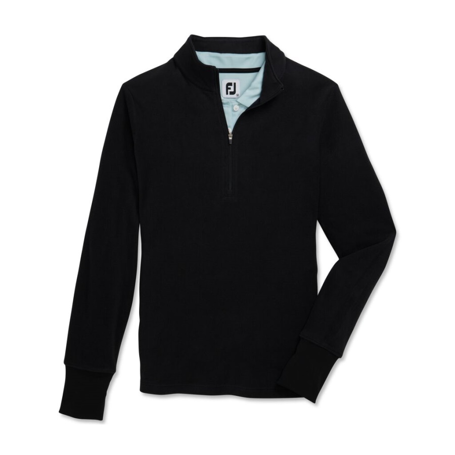 Sort Halv Lynlås Fleece Mellemlag Kvinder Footjoy Danmark