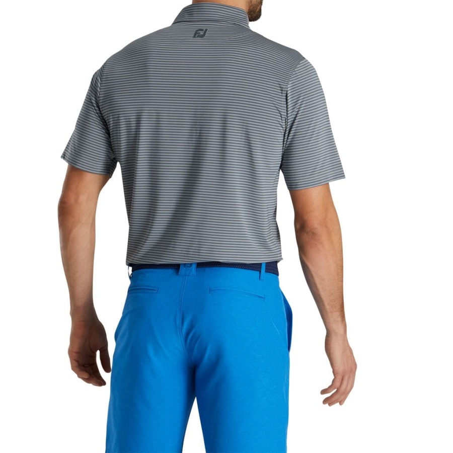 Grå Footjoy Danmark Lisle Feeder Stribe Selvkrave