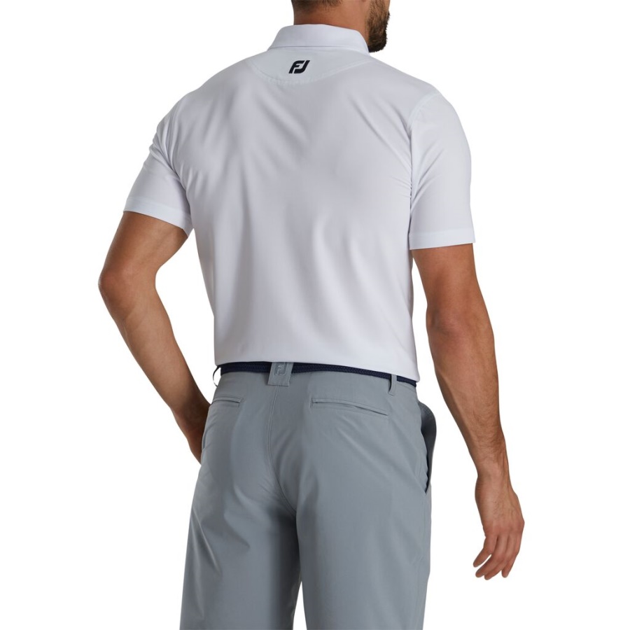 Hvid Atletisk Pasform Skygge Brystbælte Lisle Self Krave Fj Tour Krave Footjoy Danmark