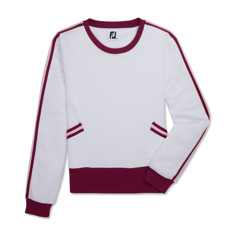 Hvid Footjoy Danmark Sweatshirt Med Rund Hals Til Kvinder
