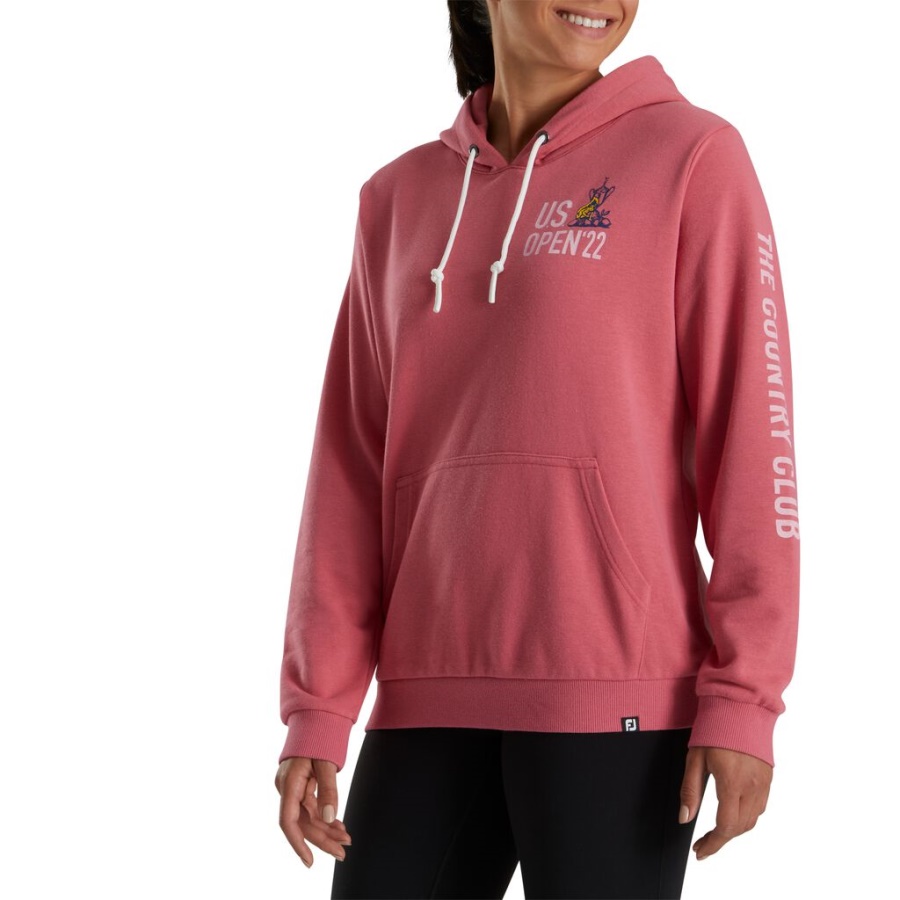 2022 U.s. åben Sweatshirt Kvinder Forrige Sæson Stil Rød Footjoy Danmark
