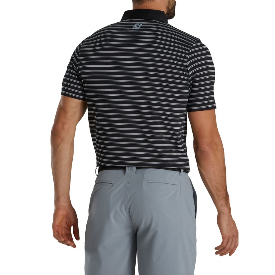 Atletisk Pasform Multistribet Lisle Self Krave Footjoy Danmark Sort