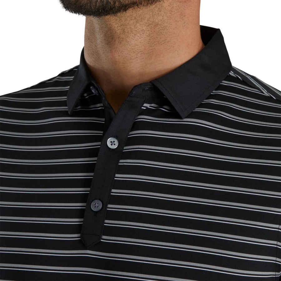 Atletisk Pasform Multistribet Lisle Self Krave Footjoy Danmark Sort