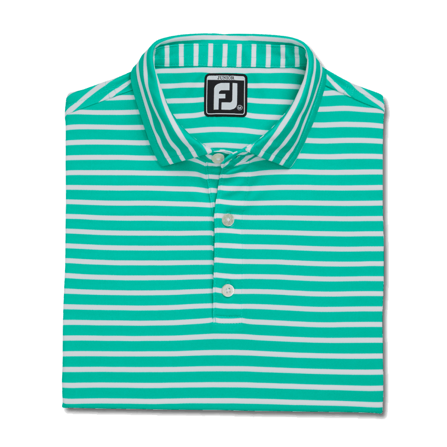 Hvid Footjoy Danmark Stribet Pique Self Krave Junior