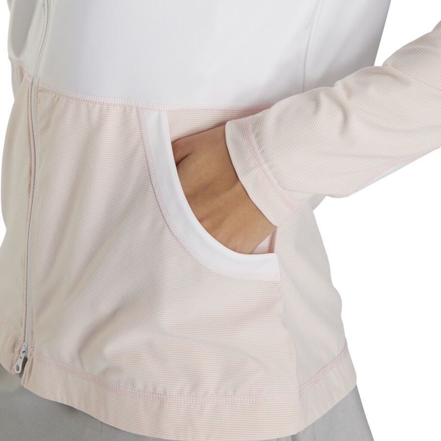 Fuld Lynlås Mini Stribe Mellemlag Kvinder Forrige Sæson Style Footjoy Danmark Hvid