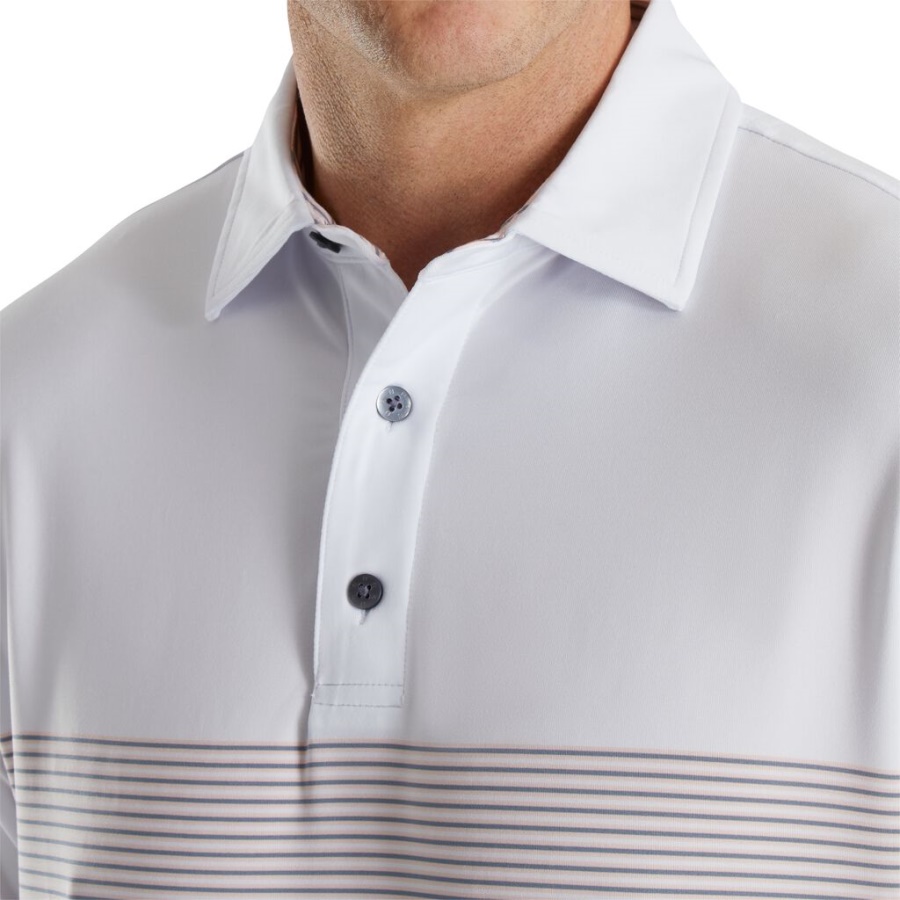 Atletisk Pasform Farveblok Lisle Self Krave Footjoy Danmark Hvid