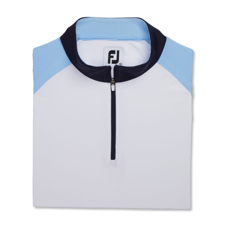 Micro Stripe Solbeskyttelsesskjorte Kvinder Hvid Footjoy Danmark