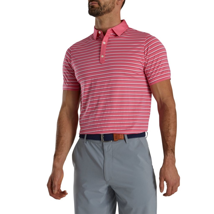 Footjoy Danmark Vandmelon Atletisk Pasform Multistribet Lisle Selvkrave