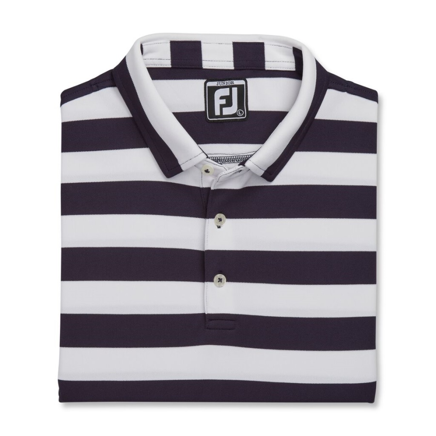 Rugby Stribe Pique Junior Footjoy Danmark Navy