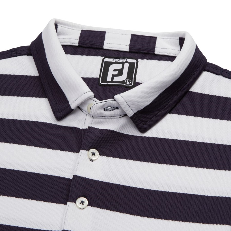 Rugby Stribe Pique Junior Footjoy Danmark Navy