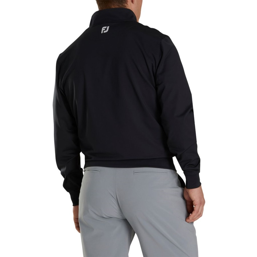 Pullover Med Halv Lynlås Sort Footjoy Danmark
